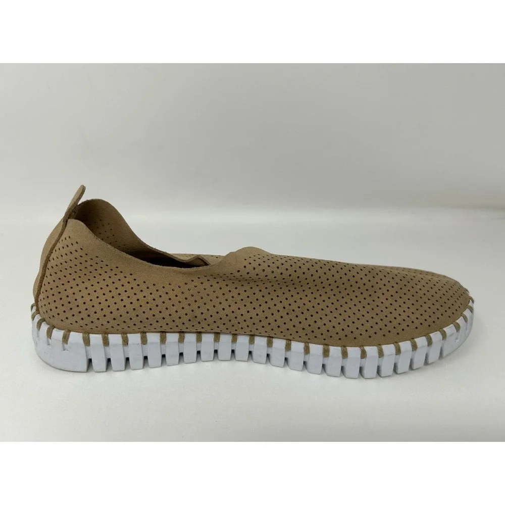 Ilse Jacobsen Tulip 139 Tan Perforated Slip On Loafers Womens 40 US 10 Camel